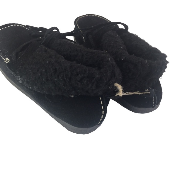 American eagle suede black ankle boot lined moccasin size 8 new - Picture 3 of 6